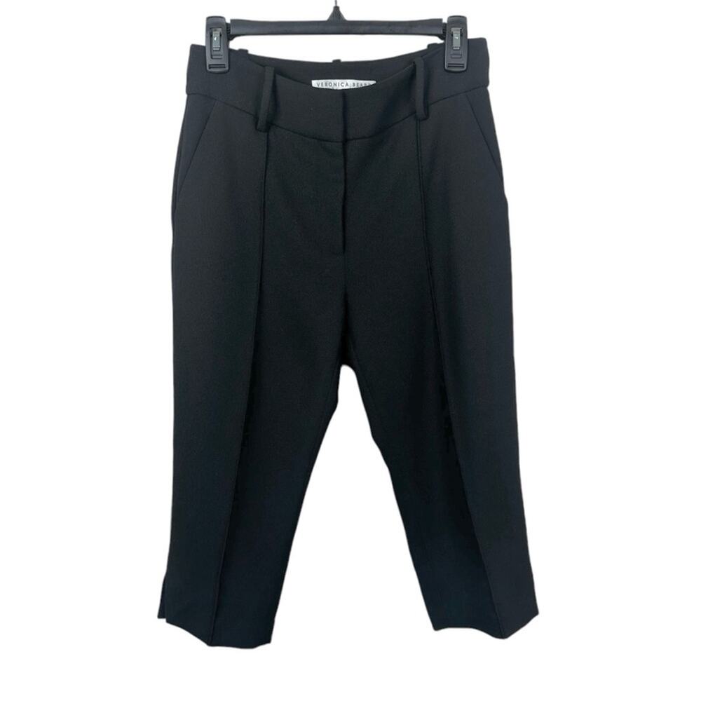 Veronica Beard Pants Womens 6 Black Office Casual Cropped Minimalist Trousers